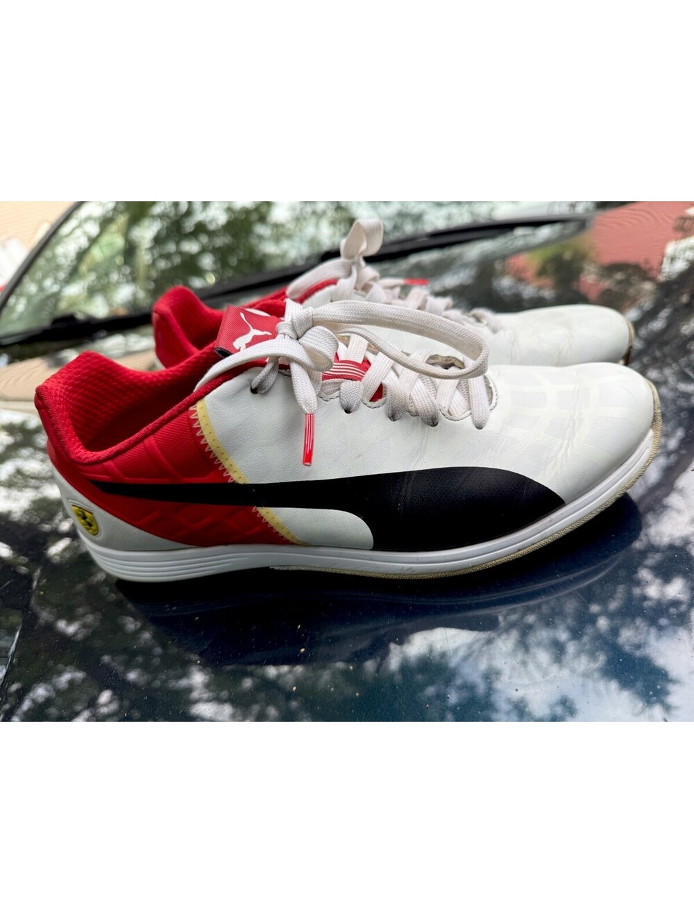 Puma Scuderia Ferrari evoSPEED Mens 10.5 White Red Black Motorsport Sneakers